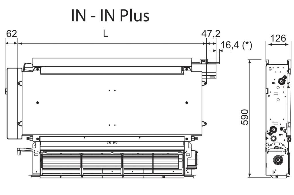 Riello Invisible 11 [maskin] Fan-coil uten deksler for innfelling