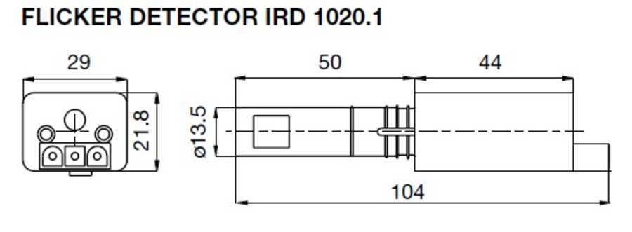 Santronic / Honeywell IRD 1020.1 (BLUE) Flicker detector IRD 1020.1 end-on 