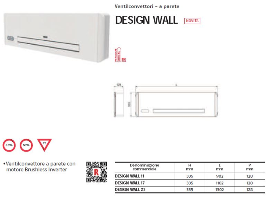 Riello Design Wall 17 (gen. 2) Viftekonvektor varmtvann/kjøling 
