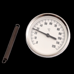 Termometer m/ feste 0-120gr.C Ø63mm armbånd